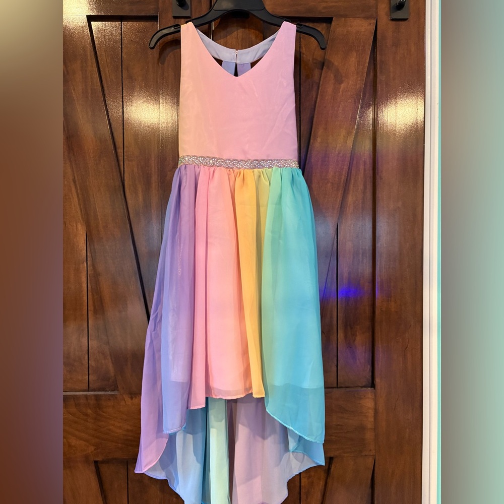 Rare Editions girls 8 multi color pastel dress Easter NWT